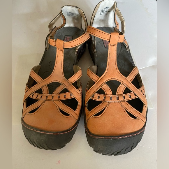 Jambu Ladies 10 Shoes Camel Sandals Adjustable Strap Vegan Leather Athletic 10M - Picture 1 of 9